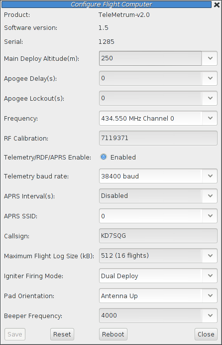 Altimeter Configuration