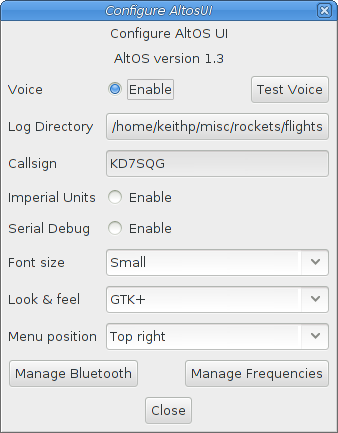 Configure AltosUI Dialog