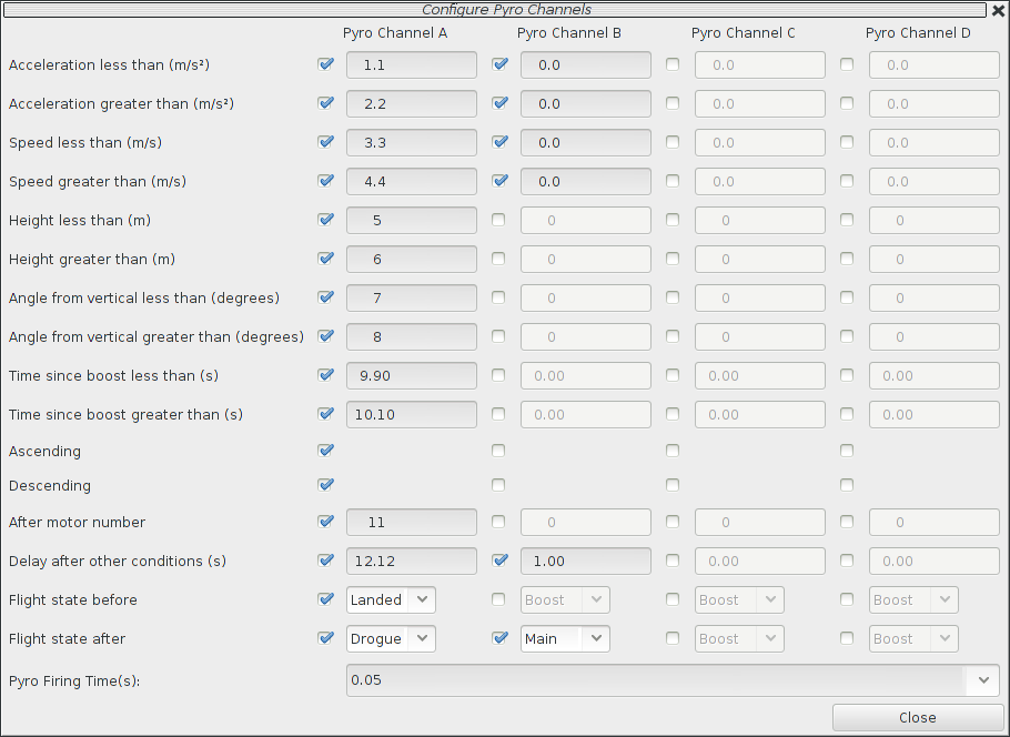 Additional Pyro Channel Configuration