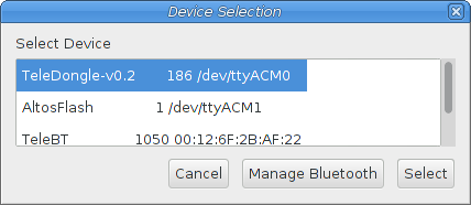Device Selection Dialog