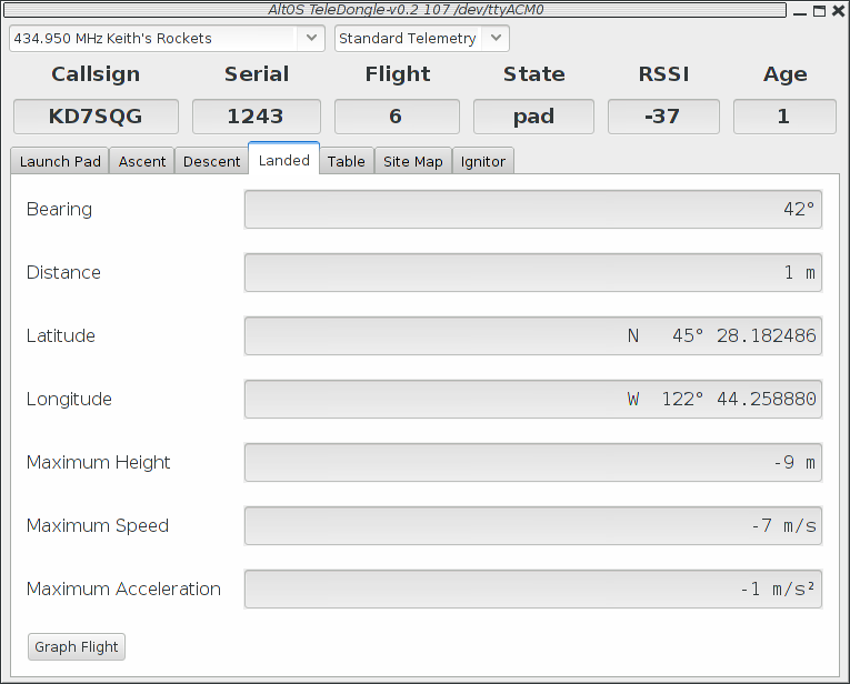 Monitor Flight Landed View